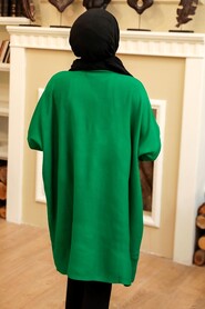 Neva Style - Green High Quality Knitwear Tunic 3399Y - Thumbnail