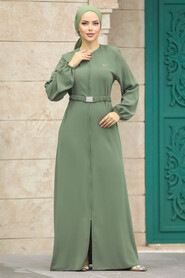  Green Hijab Abaya 20082Y - Thumbnail