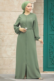  Green Hijab Abaya 20082Y - Thumbnail