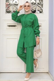 Green Hijab Dual Suit 5899Y - 2