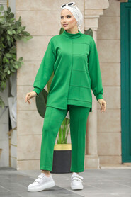  Green Hijab Dual Suit 70801Y - Thumbnail