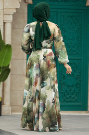  Green Hijab For Women Dress 33095Y - 3