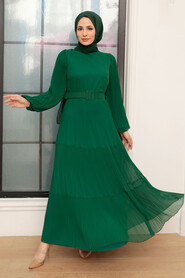  Green Hijab For Women Dress 3590Y - 1