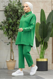  Green Hijab For Women Dual Suit 70241Y - 2