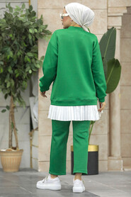  Green Hijab For Women Dual Suit 7108Y - 3