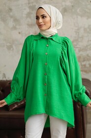  Green Hijab For Women Tunic 1136Y - 1