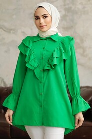 Green Hijab For Women Tunic 1139Y - 1