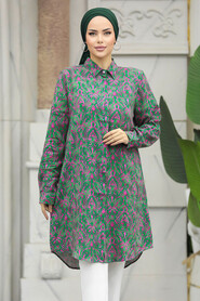  Green Hijab For Women Tunic 11629Y - 1
