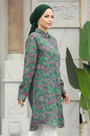  Green Hijab For Women Tunic 11629Y - 3
