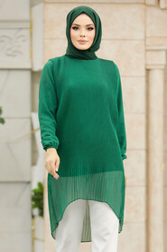 Neva Style - Green Hijab For Women Tunic 91235Y - Thumbnail