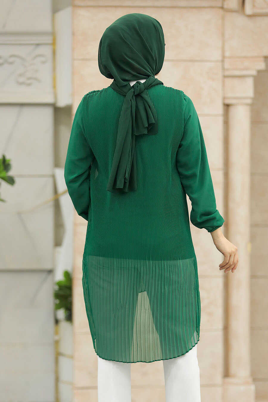 Neva Style - Green Hijab For Women Tunic 91235Y