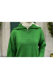  Green Hijab Knitwear Tunic 2690Y - 3