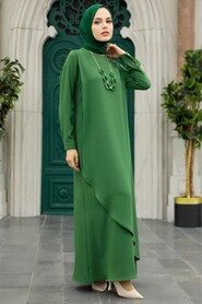  Green Hijab Turkish Dress 34231Y - 2