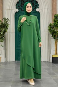  Green Hijab Turkish Dress 34231Y - 1