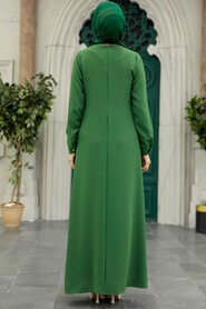  Green Hijab Turkish Dress 34231Y - 3