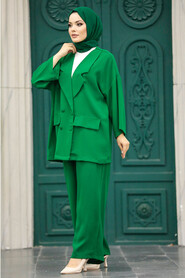  Green Hijab Turkish Dual Suit 5927Y - 1