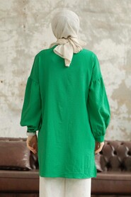  Green Hijab Turkish Shirt 11221Y - 2