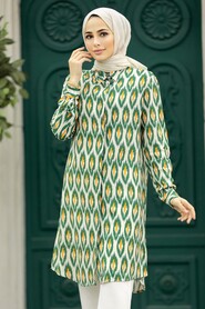  Green Hijab Turkish Tunic 11612Y - 2