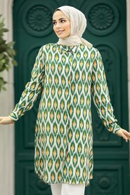  Green Hijab Turkish Tunic 11612Y - 1