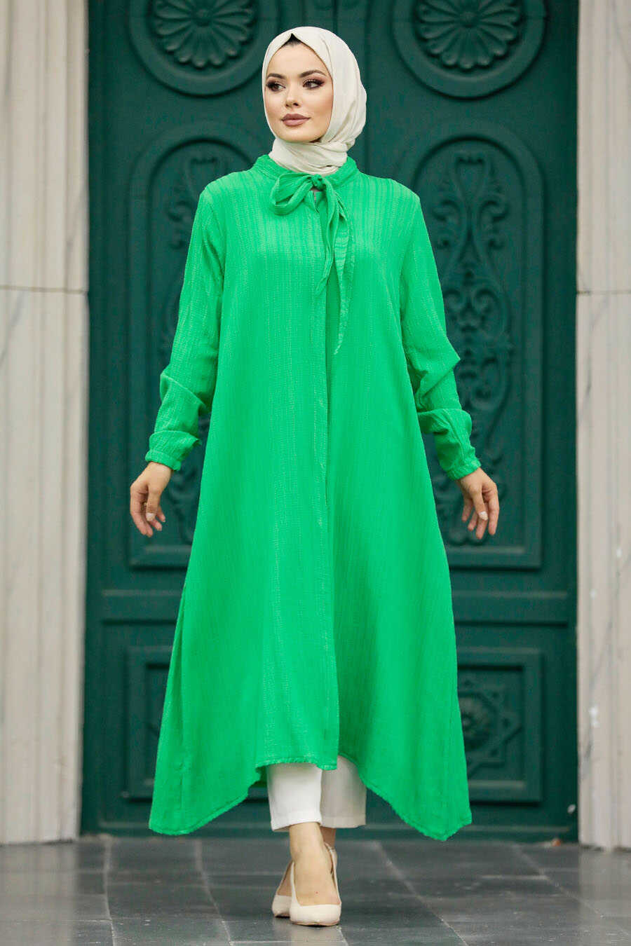 Neva Style - Green Hijab Turkish Tunic 5401Y