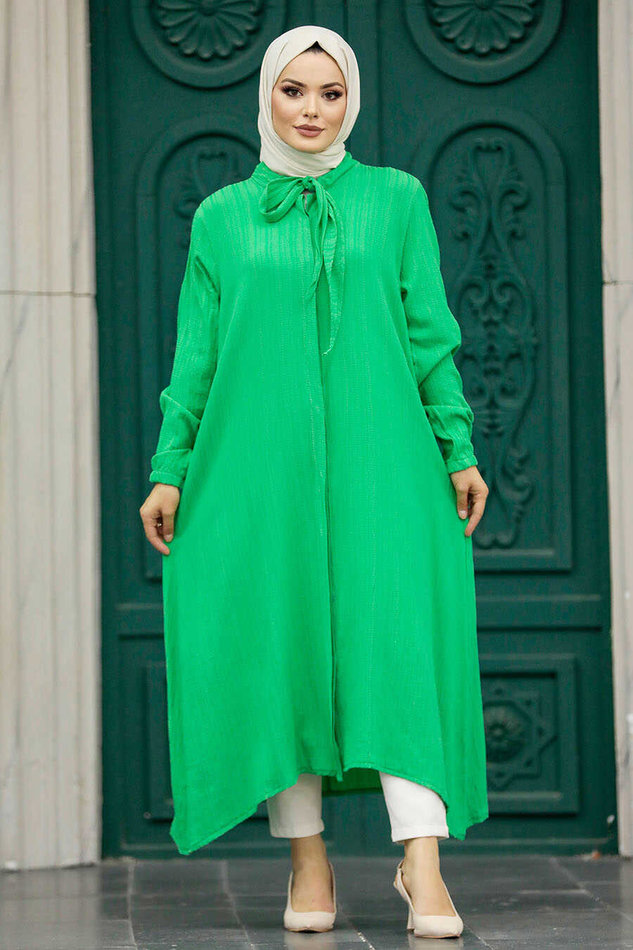Neva Style - Green Hijab Turkish Tunic 5401Y