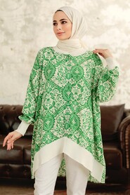  Green Islamic Clothing Tunic 11901Y - 2