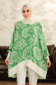  Green Islamic Clothing Tunic 11901Y - 1