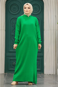 Neva Style - Green Knitwear Modest Dress 20161Y - Thumbnail