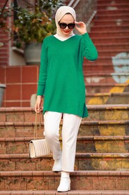  Green Knitwear Modest Tunic 18120Y - NEVA STYLE