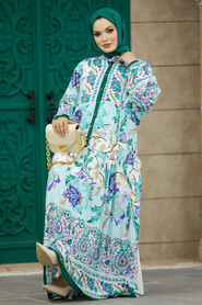  Green Long Dress for Muslim Ladies 50621Y - 5