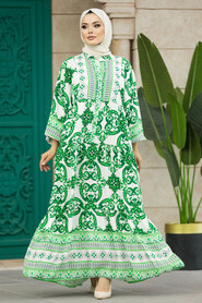  Green Long Muslim Dress 51951Y - 1