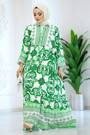  Green Long Muslim Dress 51951Y - 4