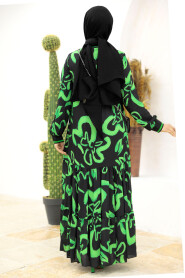 Neva Style - Green Long Sleeve Dress 12437Y - 4