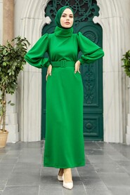  Green Long Sleeve Dress 17861Y - 1