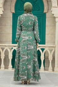  Green Long Sleeve Dress 279081Y - 2