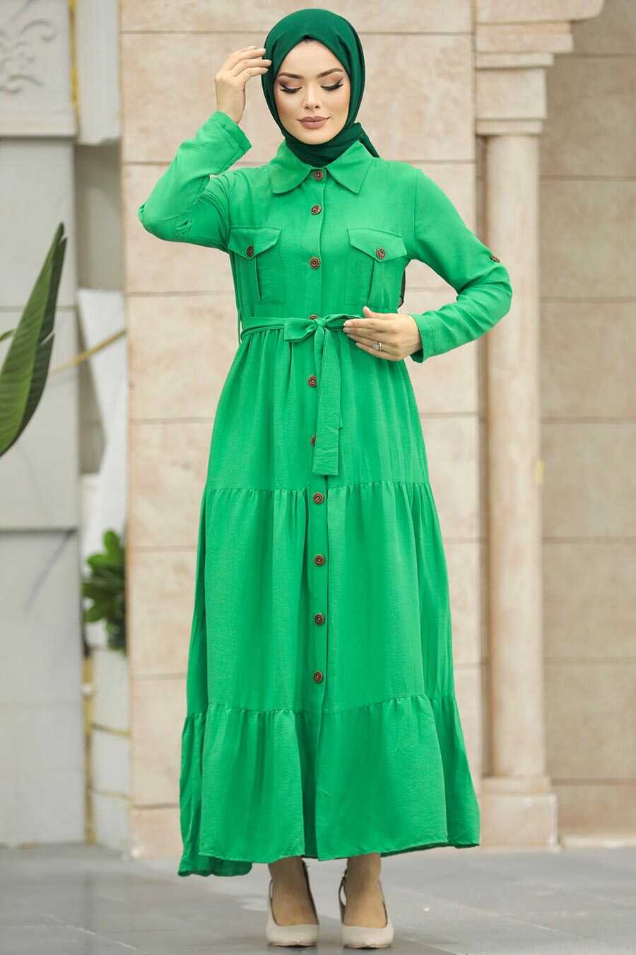 Neva Style - Green Long Sleeve Dress 40971Y