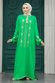  Green Modest Abaya Dress 10136Y - 2