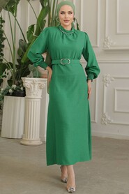  Green Modest Maxi Dress 661Y - 1