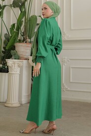  Green Modest Maxi Dress 661Y - 4