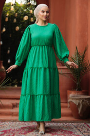  Green Modest Summer Dress 3033Y - 2