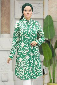  Green Modest Tops 11662Y - 1