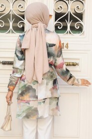 Neva Style - Green Modest Tops 21101Y - 3