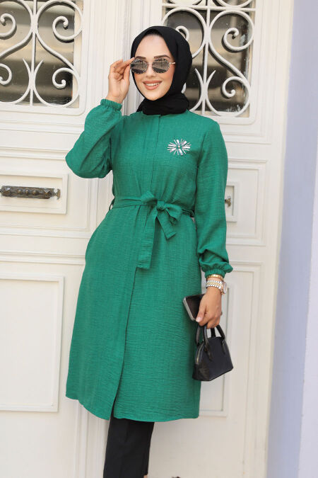  Green Modest Tunic 646Y - NEVA STYLE