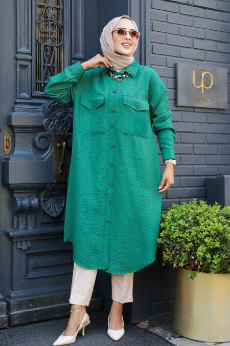  Green Modest Tunic 660Y - NEVA STYLE
