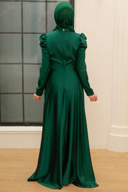  Green Turkish Hijab Prom Dress 3401Y - 2