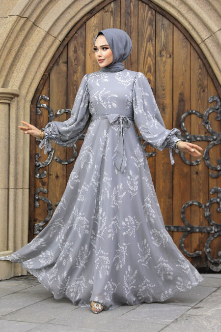  Grey High Quality Dress 33072GR - NEVA STYLE