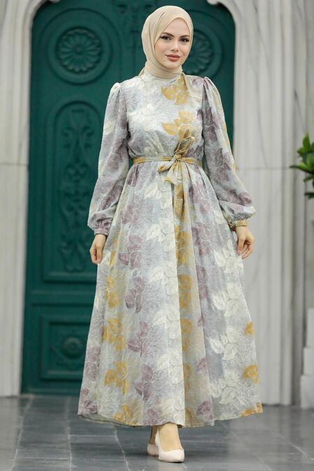  Grey High Quality Dress 352920GR - NEVA STYLE