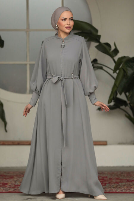  Grey High Quality Turkish Abaya 20005GR - NEVA STYLE