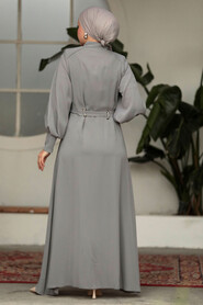  Grey High Quality Turkish Abaya 20005GR - 2