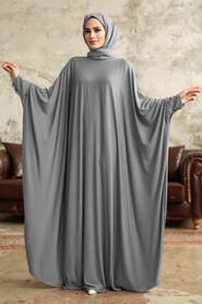  Grey Hijab Dress 5867GR - NEVA STYLE